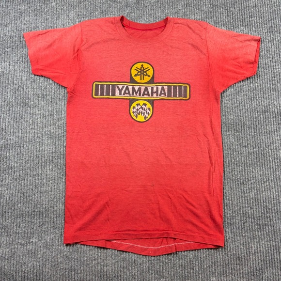 Vintage Yamaha Racing Shirt Men's S Red Single Stitch 50s 60s Paper Thin Rare